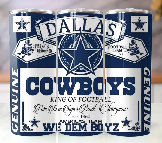 Discover Dallas Cowboys 20oz Insulated Tumbler with Straw - Stainless Steel Mug