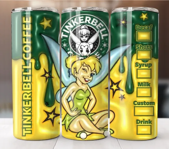 Tinker Bell Inflated 20oz Insulated Stainless Steel Tumbler with Straw