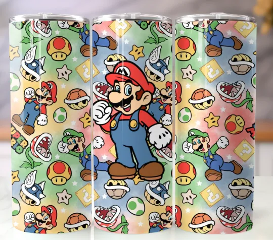 Discover 20oz Stainless Steel Tumbler Insulated Travel Mug Mario Theme