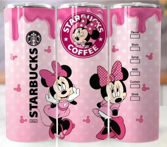 Discover Minnie Mouse 20oz Insulated Tumbler with Straw - Stainless Steel Mug