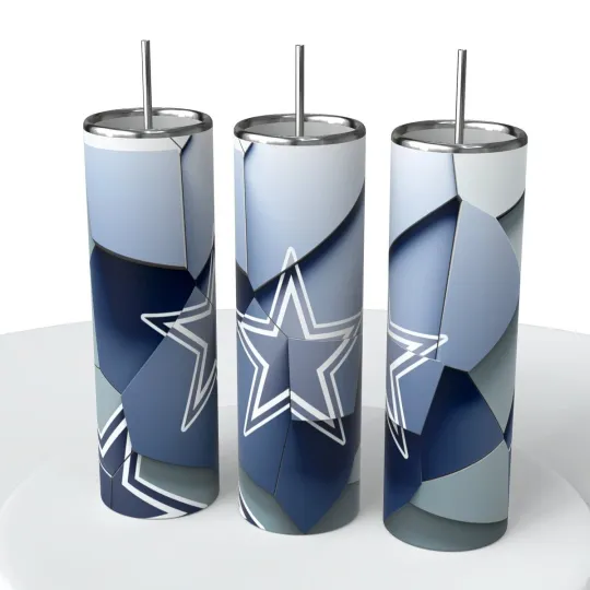 Discover Abstract Blocks football Skinny Steel Tumbler with Straw, 20oz