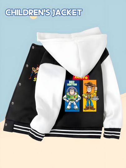 Discover Disney Monsters, Inc. Boys' Baseball Jacket - Double-sided Boys' cute print, comfortable fabric, perfect for going out