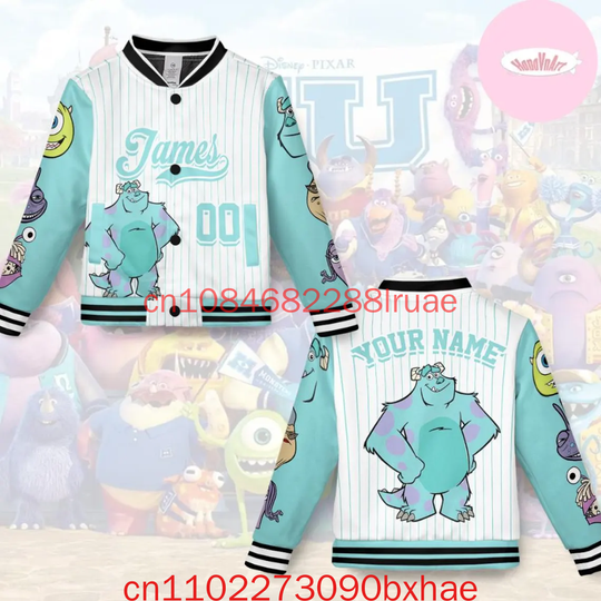 Discover Personalized Disney Monsters Inc Baseball Jacket Mike Wazowski Sully Boo Adult Team Monsters University Family Group Matching