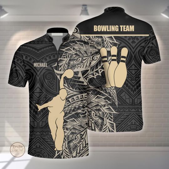 Discover Personalized Tribal Bowling Jersey, Custom Name Bowling Uniform, Matching Bowler Shirt, Gift for Bowling Lovers