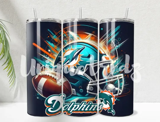 Discover Miami Team Straight 20oz Tumbler Mug Cup Insulated Stainless Steel #1