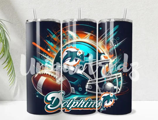 Discover Miami Team Straight 20oz Tumbler Mug Cup Insulated Stainless Steel #2