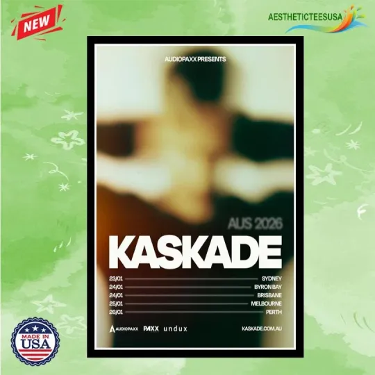 Discover Kaskade Australia Tour January 2026 Poster Home Decor, Wall Art, Fan Gift