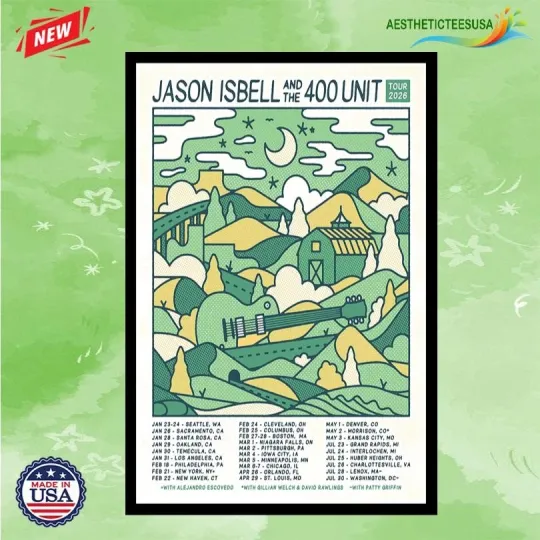 Discover Jason Isbell And The 400 Unit 2026 Tour Poster Home Decor, Wall Art