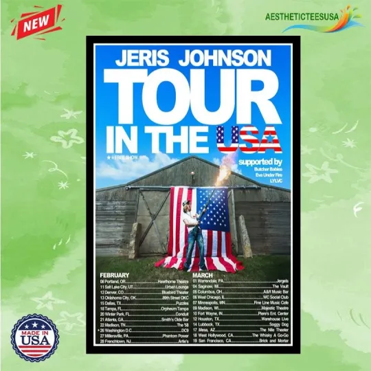 Discover Jeris Johnson February & March Tour 2026 Poster Home Decor, Wall Art