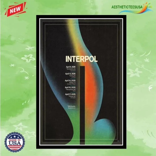 Discover Interpol April Tour 2026 Poster Home Decor, Wall Art, No Frame, Fan Gift