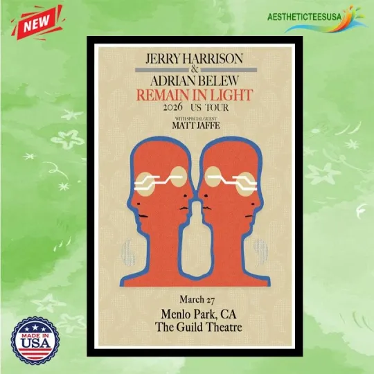 Discover Jerry Harrison & Adrian Belew Menlo Park, CA Mar 27 2026 Tour Poster