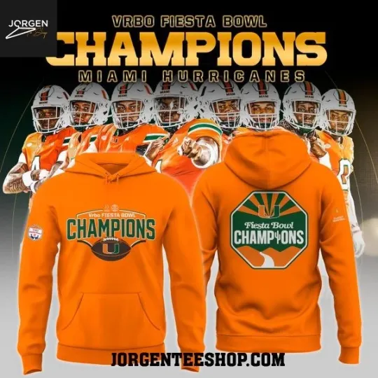 Discover Miami Hurricane 2026 VRBO Fiesta Bowl Champions NCAA Hoodie