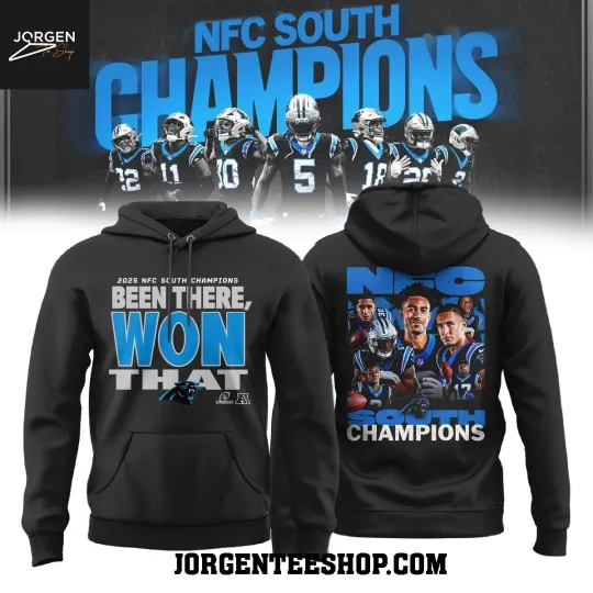 Discover Carolina Panther NFC South Division Champions Portrait 2025 Hoodie