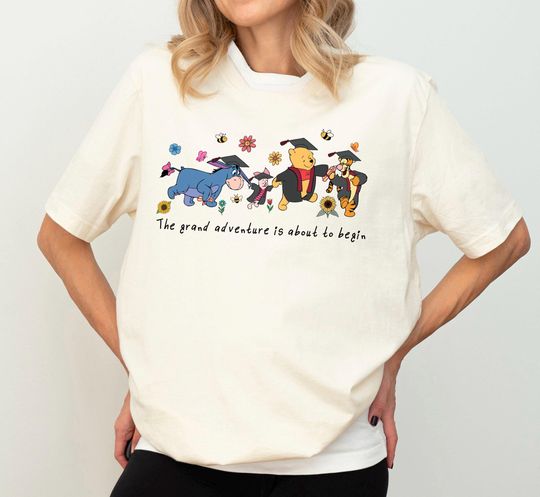 Discover Winnie The Pooh The Grand Adventure Is About To Begin Shirt, Disneyland Graduation Trip Tee, Pooh Graduation Shirt, Disney Senior 2026 Tee