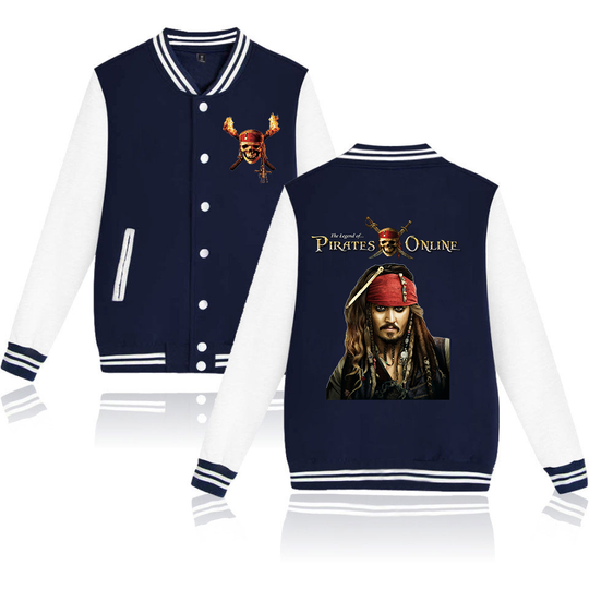 Discover Disney Pirates Of The Caribbean Varsity Baseball Bomber Jacket Men Women Hip Hop Harajuku Jackets Kids Boys Girls Single Coats