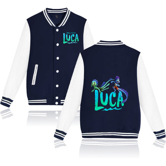 Discover Disney Luca Alberto Sea Monster Varsity Baseball Bomber Jacket Men Women Hip Hop Harajuku Jackets Kids Boys Girls Single Coats