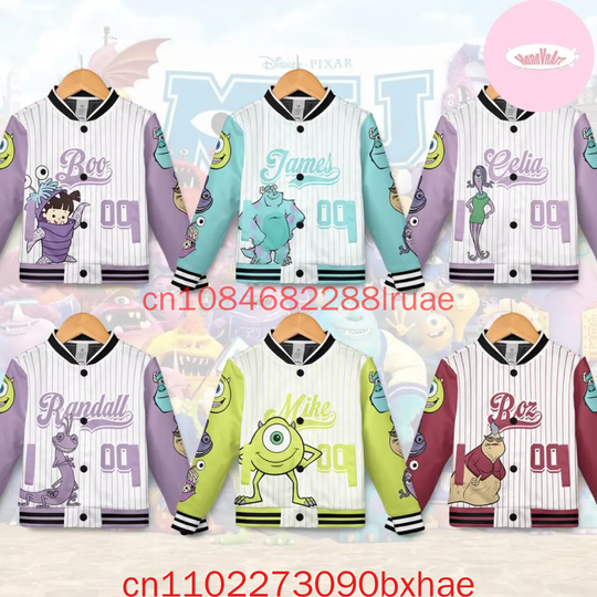 Discover Personalized Disney Monsters Inc Baseball Jacket Mike Wazowski Sully Boo Adult Team Monsters University Family Group Matching