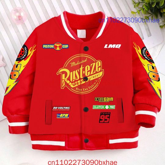 Discover Disney Lightning Mcqueen 95 Think Fast Kids and Youth Baseball Jacket 3D printed Halloween men's  baseball jackets