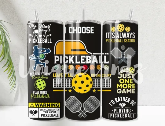 Discover Pickleball Straight 20oz Tumbler Mug Cup Insulated Stainless Steel