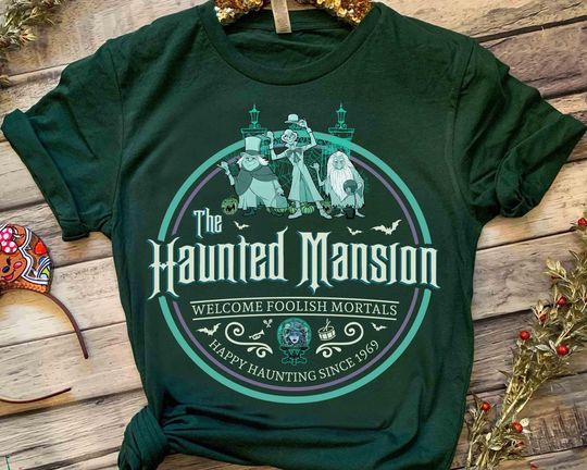 Discover Vintage Disney Hitchhiking Ghosts Vintage Shirt, The Haunted Mansion Halloween Tee, Welcome Foolish Mortals, Family Vacation 2026 Trip Shirt
