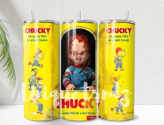 Discover Chucky Horror Straight 20oz Tumbler Mug Cup Insulated Stainless Steel