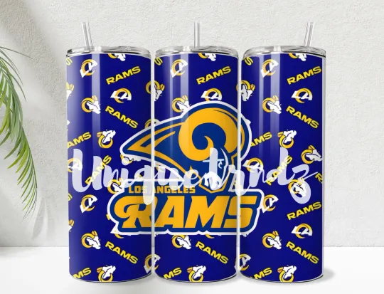 Discover LA Rams Blue Straight 20oz Tumbler Mug Cup Insulated Stainless Steel