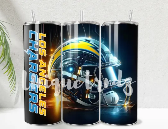 Discover LA Chargers Helmet Straight 20oz Tumbler Mug Cup Insulated Stainless Steel