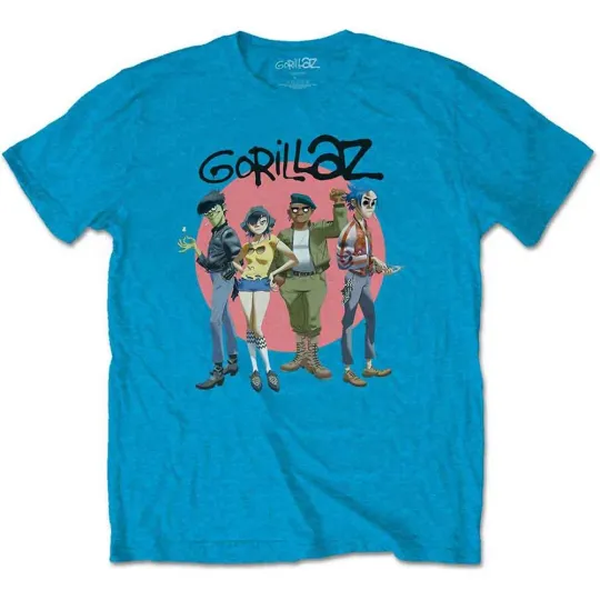 Discover Gorillaz Group Circle Rise T-Shirt Mens