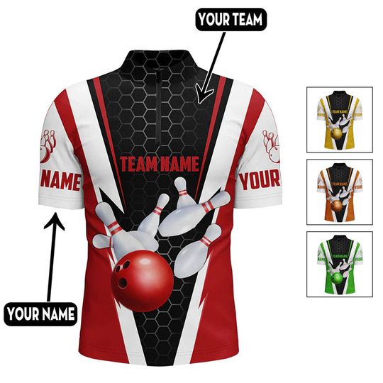Discover Custom Bowling Jersey Shirt, Personalized Team Bowling Uniform, Sports Shirt with Name & Team Logo, Unisex Bowling Gift