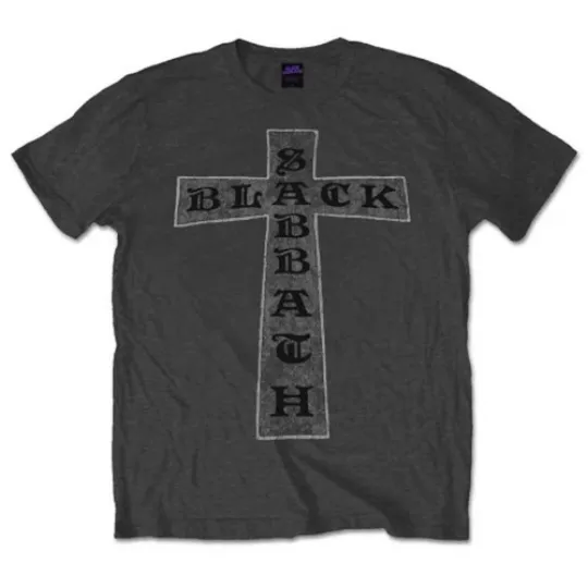 Discover Charcoal Black Sabbath Cross Official Tee T-Shirt Mens Unisex
