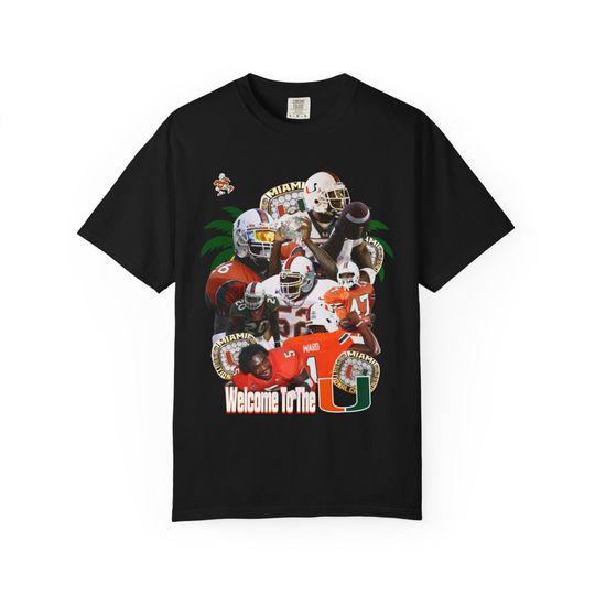 Discover Miami Hurricanes Football Collage T-Shirt | Welcome to The U design