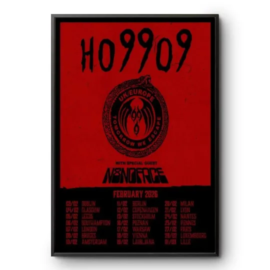 Discover Ho99o9 UK Europe Tour 2026 Concert Poster Industrial Punk Print