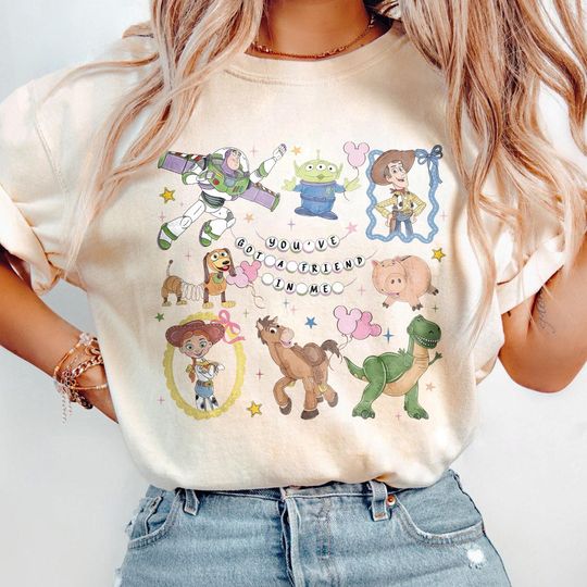 Discover Retro Coquette Disney Toy Story You've Got A Friend In Me Shirt, Toy Story Characters Tee