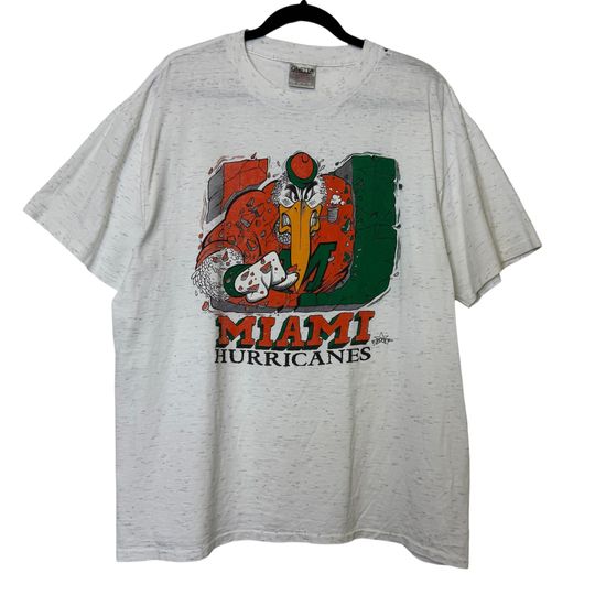 Discover 90's Miami Hurricanes NCAA T-shirt Sz XL (B622)