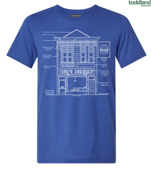 Discover Officially Licensed Bob's Burgers Blueprint T-Shirt