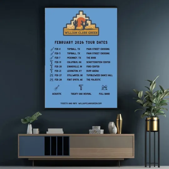 Discover William Clark Green February Tour 2026 Poster