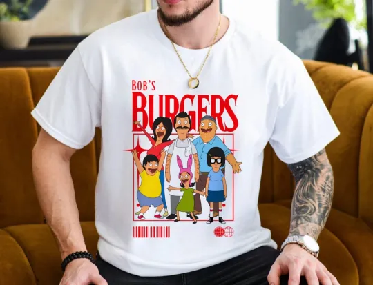 Discover Bob's Burgers T-Shirt Tina Louise Gene Linda Bob Belcher Ted