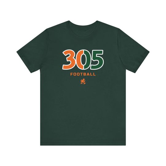 Discover 305 Miami Hurricanes Shirt The U T-shirt University of Miami Football | Bella and Canvas