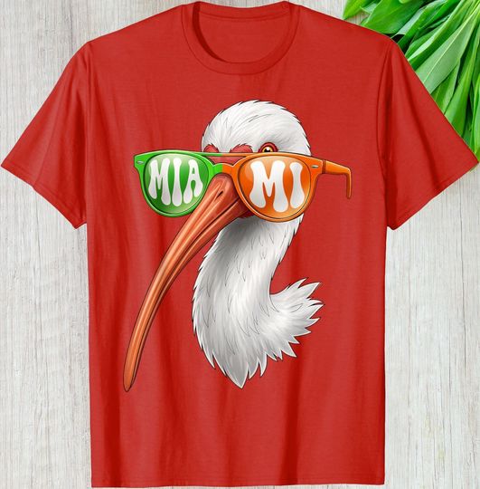 Discover American Miami Shirt, Vintage White Ibis Sunglasses Cool Custom Gift Graphic Tee, Personalized Patriotic Miami Supporters Unisex T-Shirt