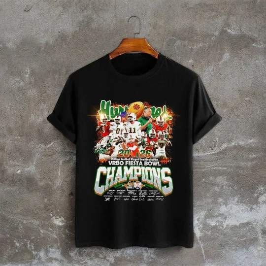 Discover Miami Hurricanes CFP 2026 Fiesta Bowl Champions Tshirt