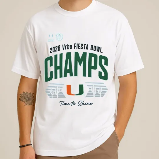 Discover Miami Hurricanes College Football Playoff 2026 Fiesta Bowl Champions Tshirt