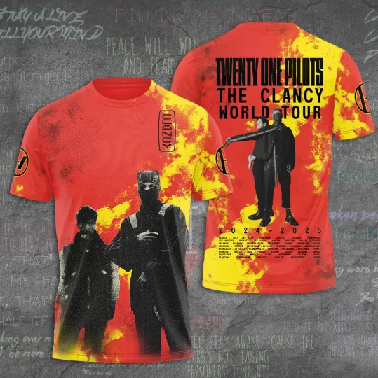 Discover Pilotss Band The Clancy World Tour 2024-2025 3D T-Shirt