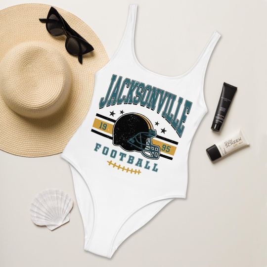 Discover Jacksonville Football Womens Swimsuit, Game Day Swimwear, Beach Party Swimsuit