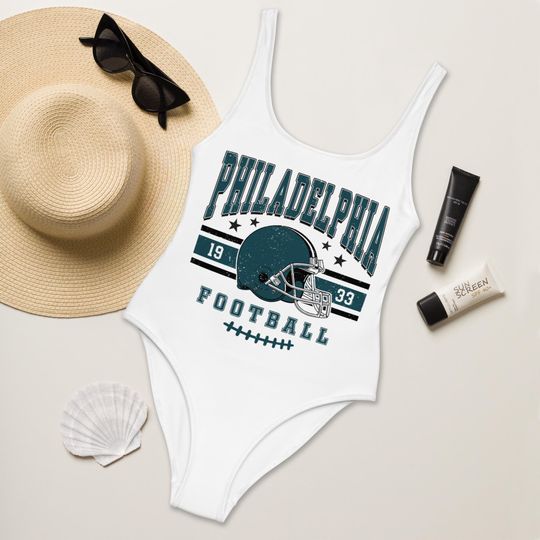Discover Philadelphia Football Womens Swimsuit, Game Day Swimwear, Beach Party Swimsuit