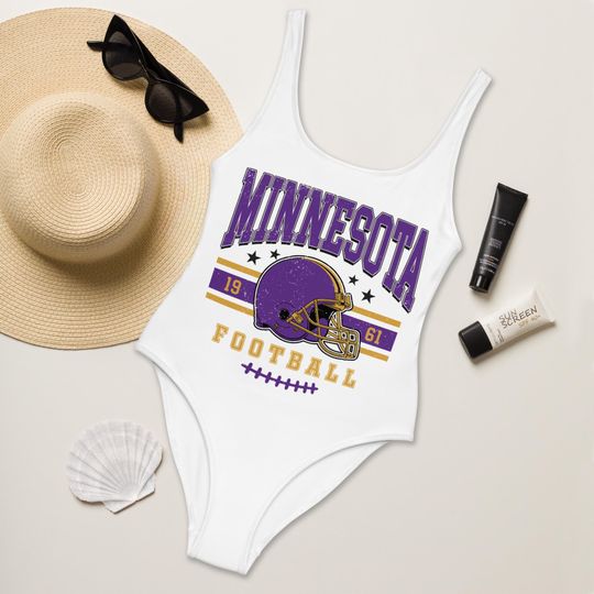 Discover Minnesota Football Womens Swimsuit, Game Day Swimwear, Beach Party Swimsuit