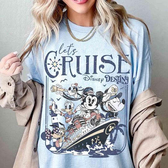 Discover Personalized Disney Cruise Line 2026 Shirt, Mickey & Friends Family Cruise Trip Tee, Let's Cruise, Disney Wish Dream Magic Wonder Fantasy