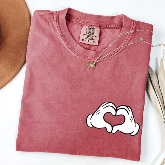 Discover Funny Mickey Mouse Hand Heart Sign Comfort Colors Shirt, Valentine's Day Shirt, Disneyland Shirt, Sweetheart Nite 2026, Disney Trip 2026