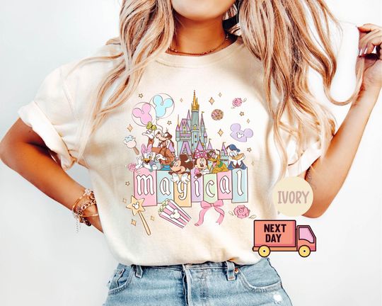 Discover Comfort Colors Disney Mickey and Friends Shirt, Disney Magical Pastel Park Snacks Shirt, Disneyland Magic Shirt, Magical Castle 2026 Shirt
