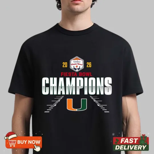 Discover Miami Hurricanes Fiesta Bowl Champions 2026 TShirt - Full Size
