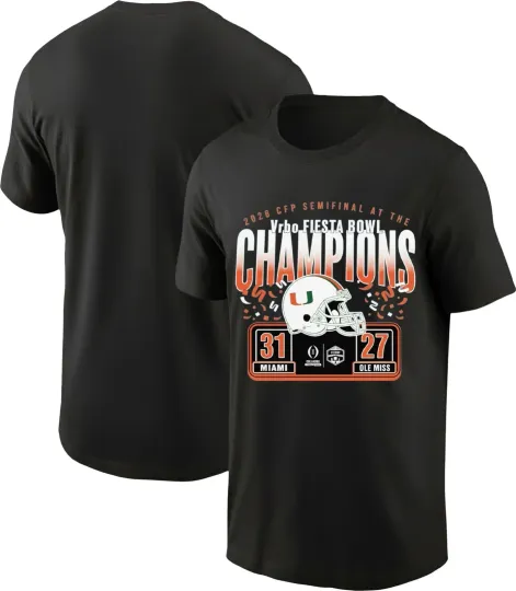 Miami College Football Playoff 2026 CFP Semifinal Fiesta Bowl Champions T-Shirt